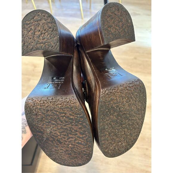 LEI vintage 90s y2k chunky brown platform Oxford shoes heels 8.5 - Picture 5 of 7